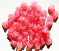 50 8mm Milky Pink Opal Button Flower Beads
